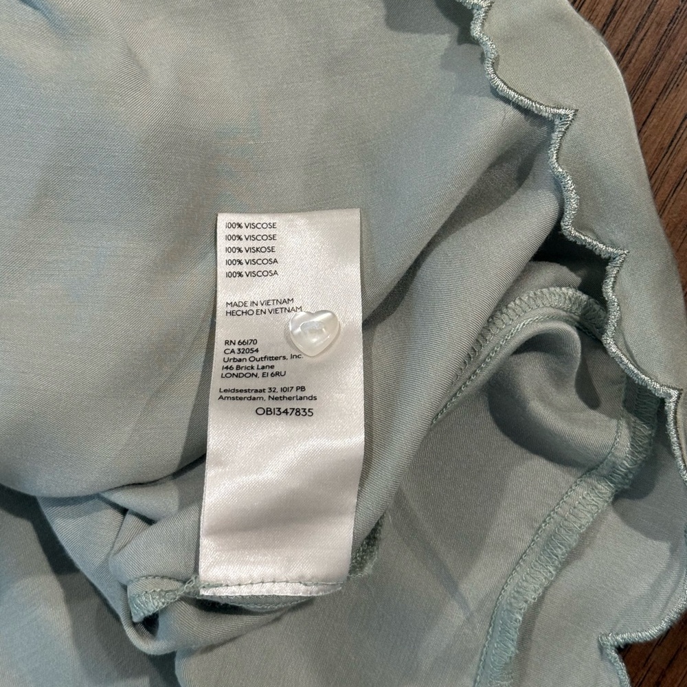 BHLDN Anthropologie Juniper Scalloped Short Pajama Set Sz Small Dainty Feminine - Picture 10 of 10